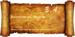 Bernhardt Anina névjegykártya